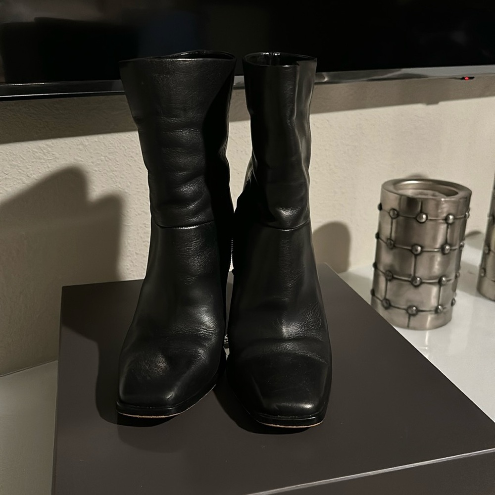 Vince Camuto Leather Black Booties